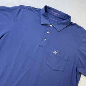 B Draddy USA Polo Shirt Mens Large Blue Pocket Logo Golf Casual Top